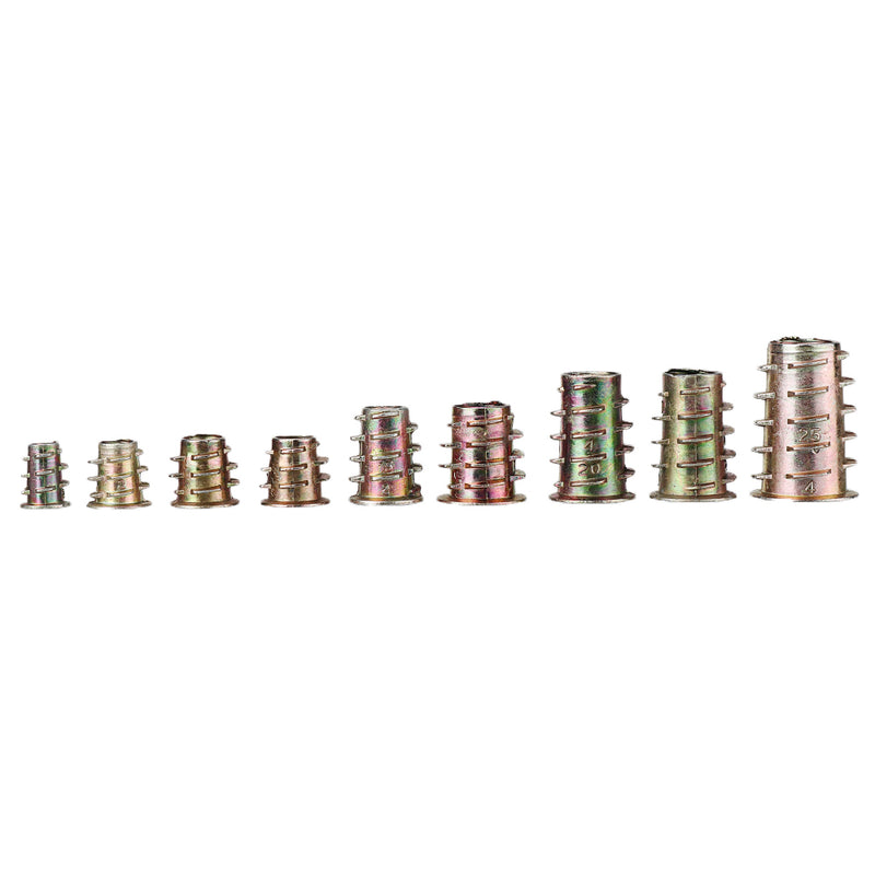 Suleve MXZN4 130Pcs M4-M10 Zinc Alloy Furniture Hex Drive Head Nuts Threaded Insert Nut Assortment Set