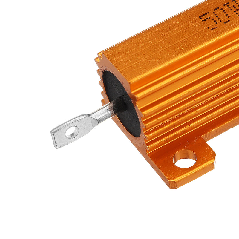 3pcs RX24 50W 200R 200RJ Metal Aluminum Case High Power Resistor Golden Metal Shell Case Heatsink Resistance Resistor