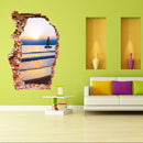 Miico Creative 3D Sea Sunset Broken Wall Removable Home Room Decorative Wall Door Decor Sticker