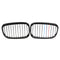 Pair M-Style Front Bumper Grille Shiny Gloss Black For BMW F20 F21 2011-2014