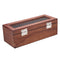 Tea Bag Stores Wooden Tea Box 3 Compartments Hinged Glass Lid Tea Organizer Jewelery Box Storage