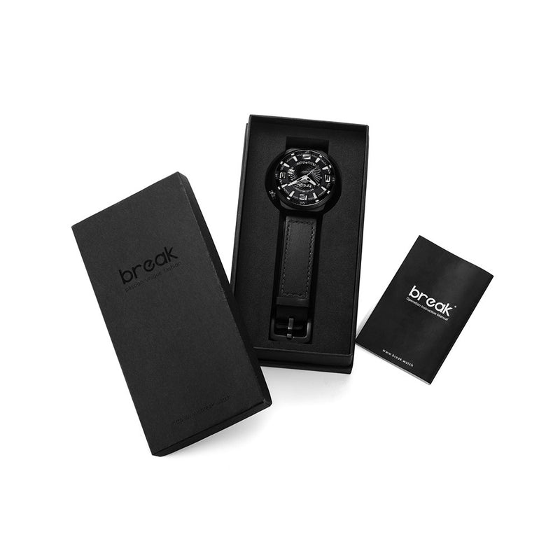 BREAK 5109 Unique Design Unisex Watch Leather or Rubber Band Quartz Watch