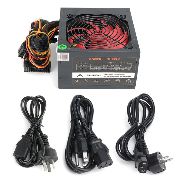 700W 110V-230V Alimentazione Power Supply ATX Alluminio 20+4PIN ATX 12V V2.3