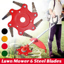6 Teeth Grass Trimmer Head Brush Cutter Steel Garden Tool Strimmer Lawn Mower Blade