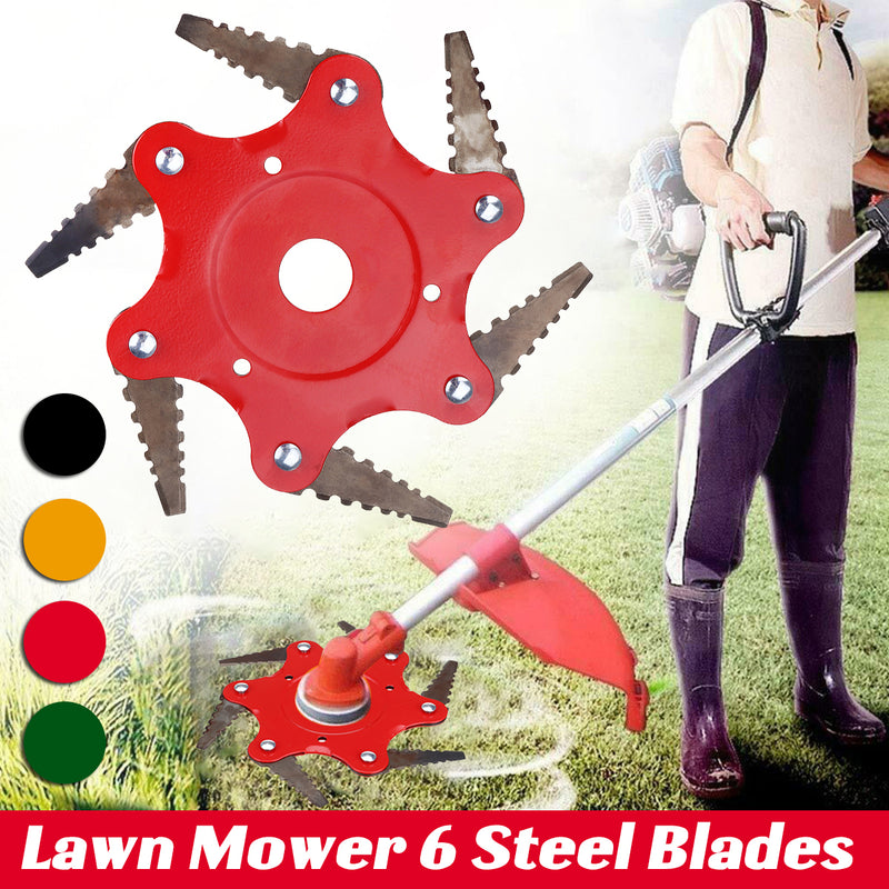 6 Teeth Grass Trimmer Head Brush Cutter Steel Garden Tool Strimmer Lawn Mower Blade