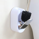 Removable Compact Home ABS Wall Mounted Brush Holder Scrubber Curved Cleaning Brush Stainless Steel