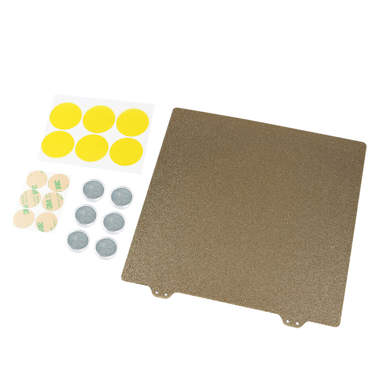 Gold 235x235mm Double Texture PEI Sheet Powder Steel Plate with 6 Magnetic Block for Ender-3 / Ender-3 Pro 3D Printer