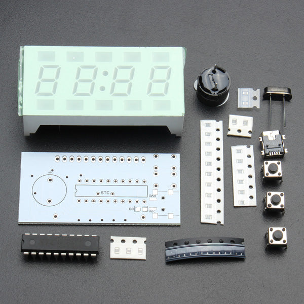 Geekcreit DIY C51 Mini Creative Simple White Desktop Electronic Clock Kit