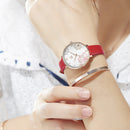 SHENGKE SK K9014 Flowers Pattern Elegant Dial Fashion Women Leather Strap Quartz Watch
