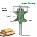 Drilpro 5pcs 8mm Shank Round Over Router Bit 1/4 to 5/8 Inch Woodworking Edging Router Chisel Groove Cutter