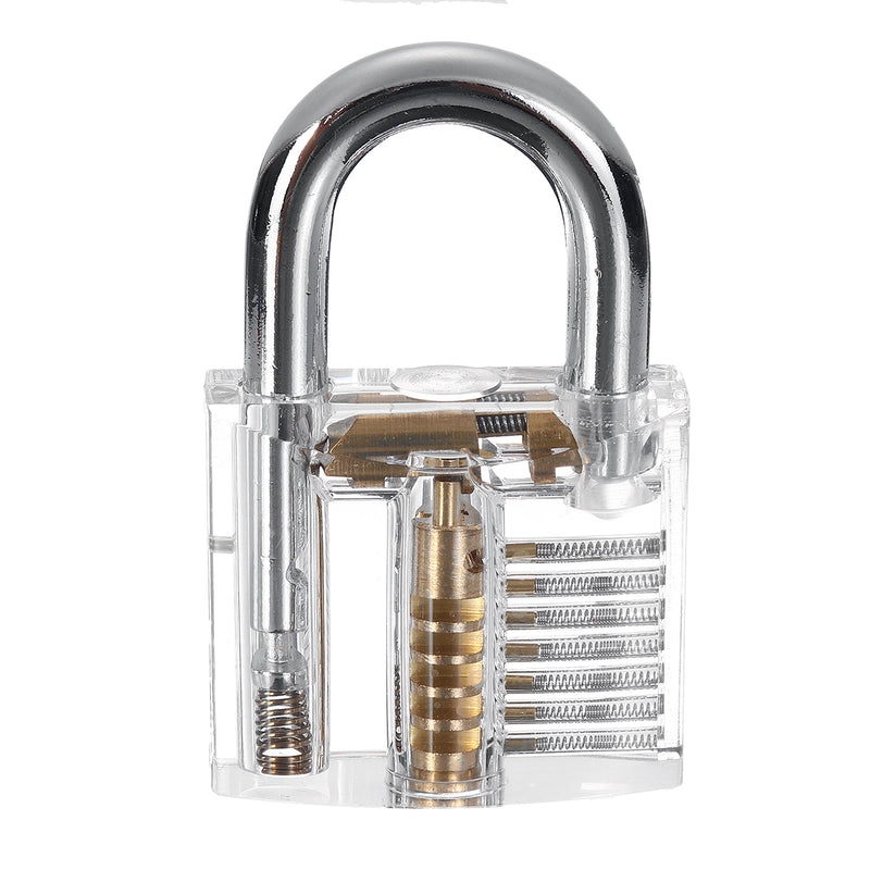10 Pcs Lock Padlock Picking Kit Tools Unlocking Set 10 Unlock Tool +1 Transparent Lock Lock Picks Set