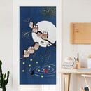 Japanese Doorway Curtains Owls Branch Home Canteen Cafe Luck Pattern Doorway Privacy Tapestry Home