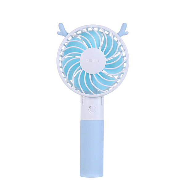 Miniso MS-L2893 Mini Folding Deer Ears Shape USB Fan Rechargeable Handheld Desktop Cooling Fan