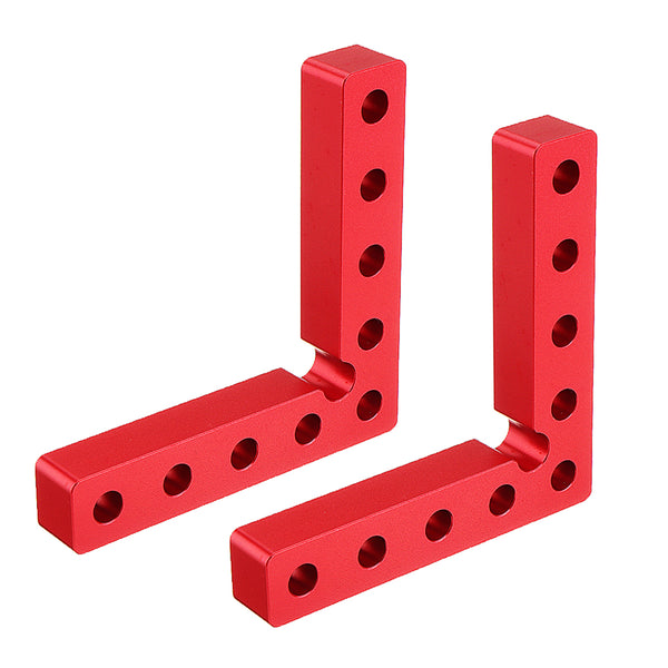 2Pcs 90 Degree 100x100mm Aluminium Alloy Precision Clamping Square With Hole Inch and MM Scale Woodworking Machinist Square Positioning Right Angle Clamping Measure