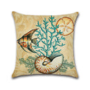 Cartoon Ocean Creature Turtle Pillow Case Cotton Linen Square House Decor Cushion Cover
