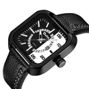 OULM HP3876 Date Display Fashionable Men Wrist Watch Leather Strap Quartz Watches