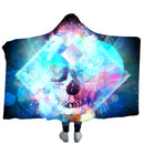 Hooded Blankets Flannel 3D Printed Galaxy Microfiber Wearable Thickened Blankets for Adults Kids