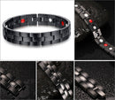 Black Stainless Steel Magnet Health Healing Men Bracelet Jewelry Gift