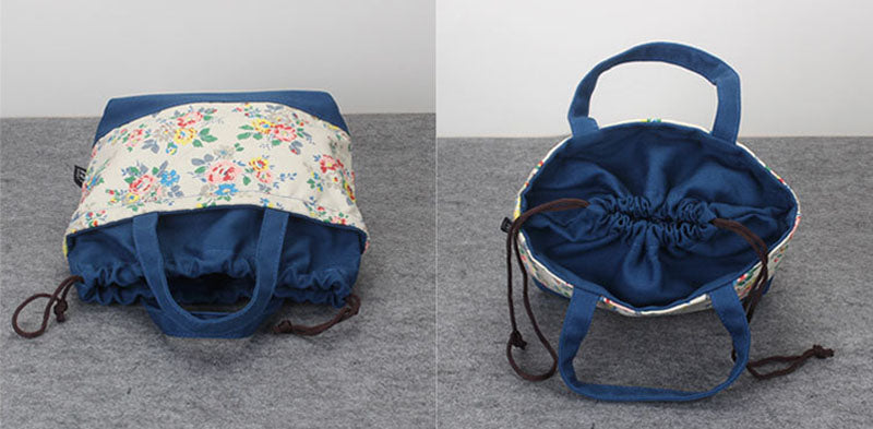 New Portable Canvas Lunch Bag Thermal Insulated Snack Lunch Box Carry Tote Storage Bag Travel Picnic