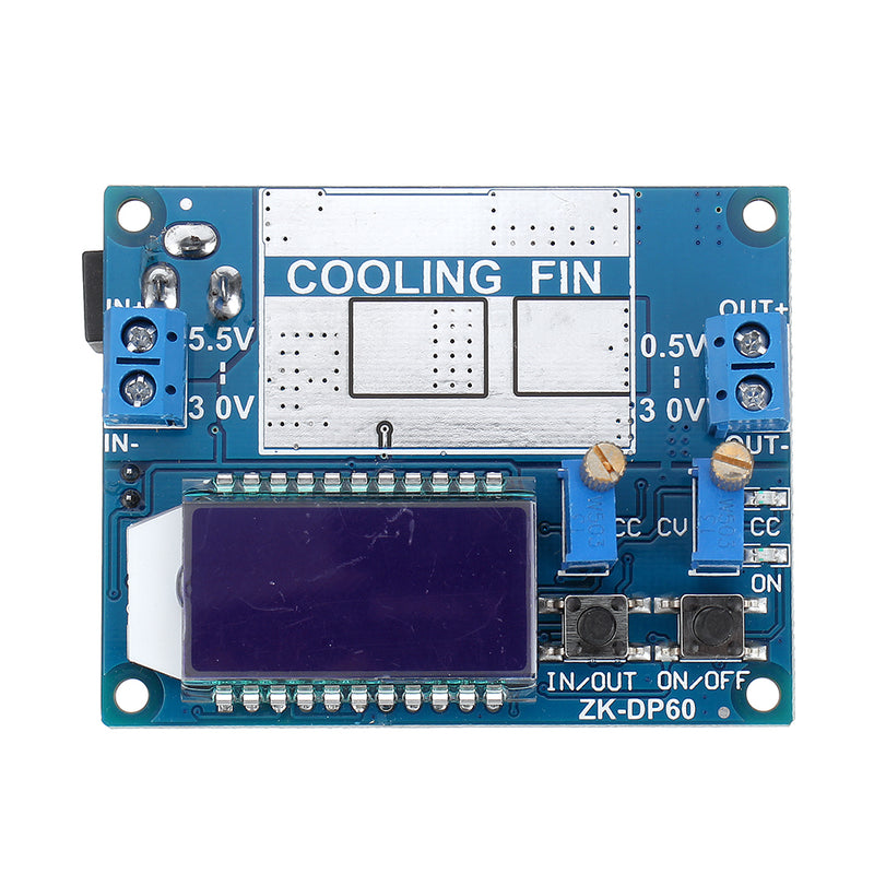 ZK-DP60 60W Step Down Converter High-Power Adjustable Buck Power Supply Module LCD Display with Fan and Acrylic Shell