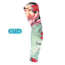 Ice Silk Sunscreen Arm Sleeves Printing Outdoor Riding Flower Arm Tattoo Arm Fishing Sleeve