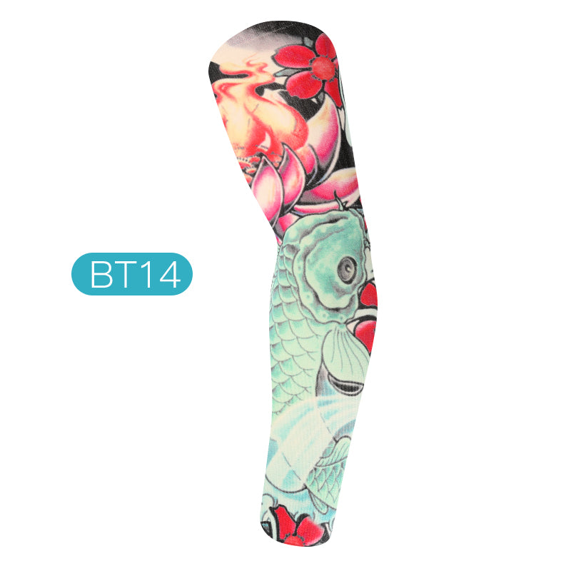Ice Silk Sunscreen Arm Sleeves Printing Outdoor Riding Flower Arm Tattoo Arm Fishing Sleeve