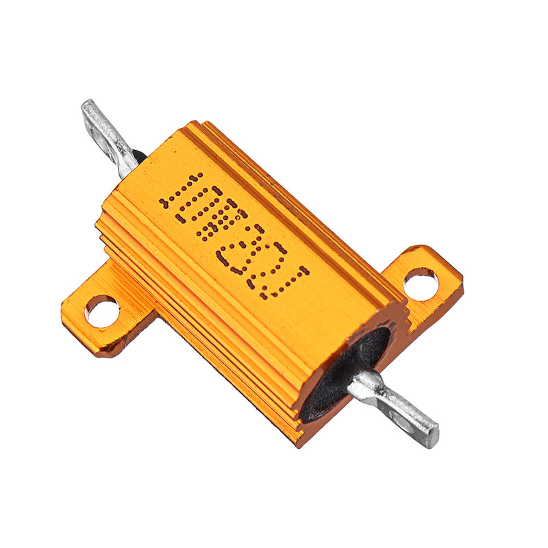 30pcs RX24 10W 2R 2RJ Metal Aluminum Case High Power Resistor Golden Metal Shell Case Heatsink Resistance Resistor