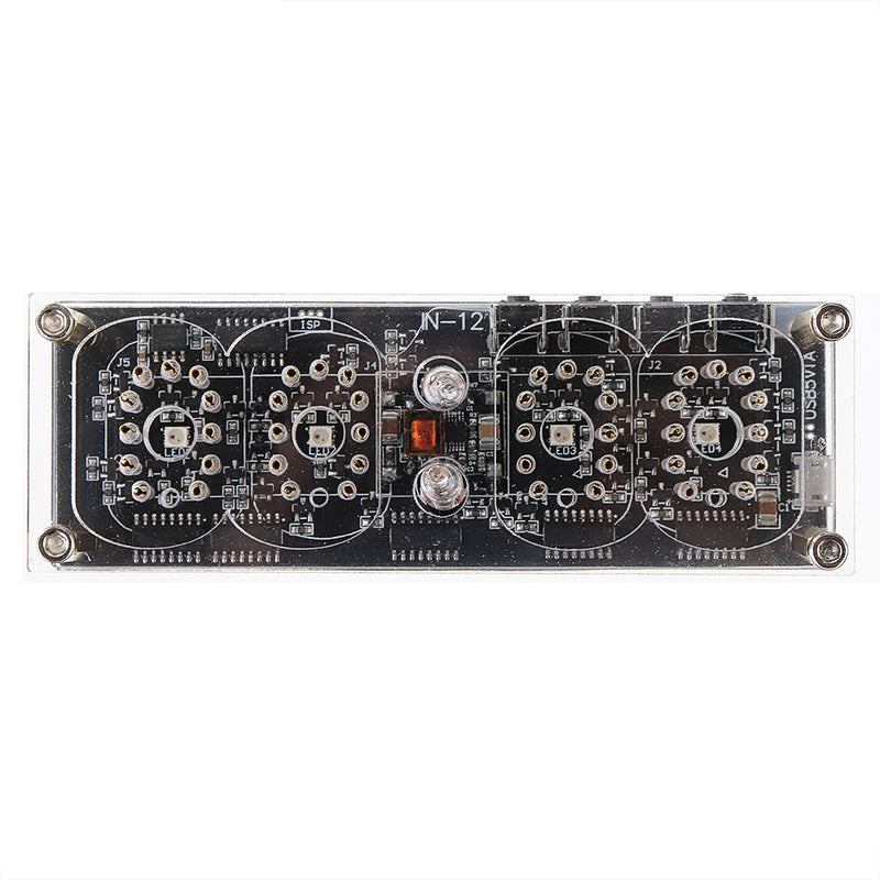 IN-12 Glow Tube Clock 4-bit IN12 Seven-color RGB LED DS3231 Nixie Clock IN-12B