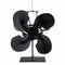 1500RPM 4/5 Blades Stove Fan Silent Fireplace Fire Heat Powered Saving Eco Fan No Electricity & Battery