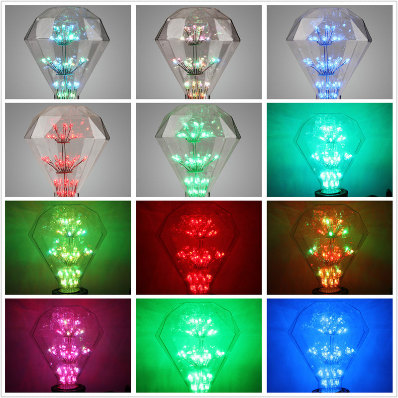 Kingso AC85-265V E27 3W RGB Gypsophila Edison Decorative LED Light Bulb for Holiday Home Indoor Use