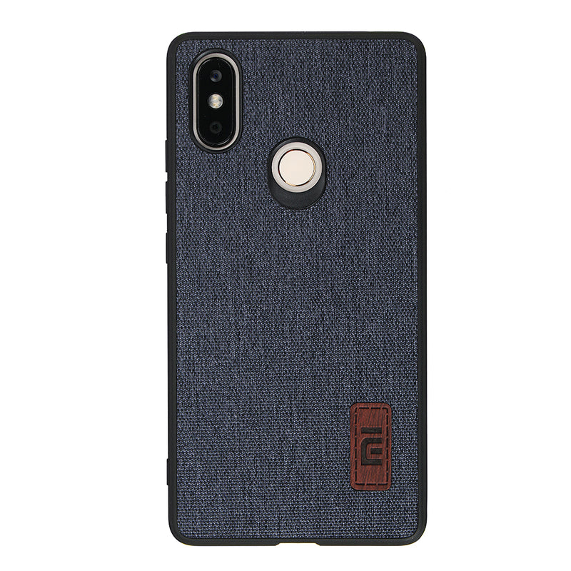 Bakeey Luxury Fabric Splice Soft Silicone Edge Shockproof Protective Case For Xiaomi Mi8 SE