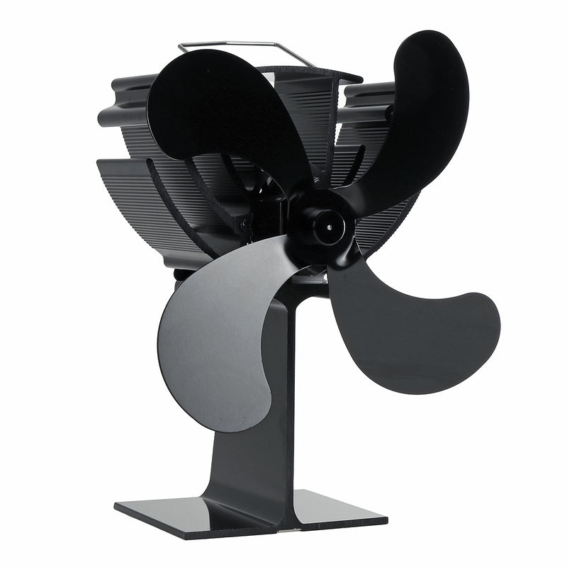 4 Blade Heat Powered Stove Fan Quiet Wood Log Burner Fireplace Eco Fan Heating Distribution No Electricity Or Battery