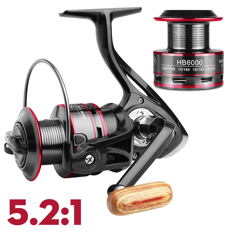 ZANLURE 12BB Spinning Fishing Reel 12BB Metal Spool Folding Arm Left Right 5.2:1
