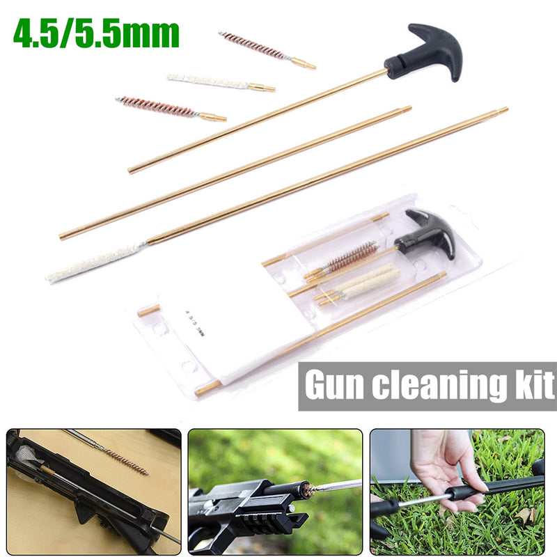 7pcs Gun Cleaning Brush Kit 4.5/5.5mm Mop Rod Tube Brush