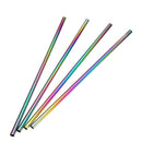 Stainless Steel Drinking Straws Rainbow Multi-colored Straw Reusable Drink Straw with Cleaning Brush