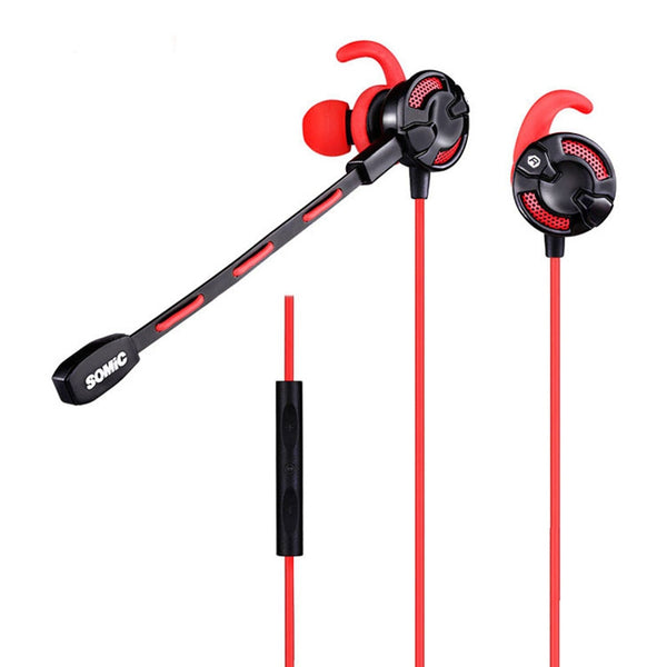 SOMiC G618 3.5mm + USB Wired In-ear Earphone Gaming Earphone with Dual Microphones for Mobile Phone