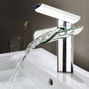 Chrome Solid Brass Glass Faucet Waterfall Bathroom Kitchen Basin Sink Mixer Tap