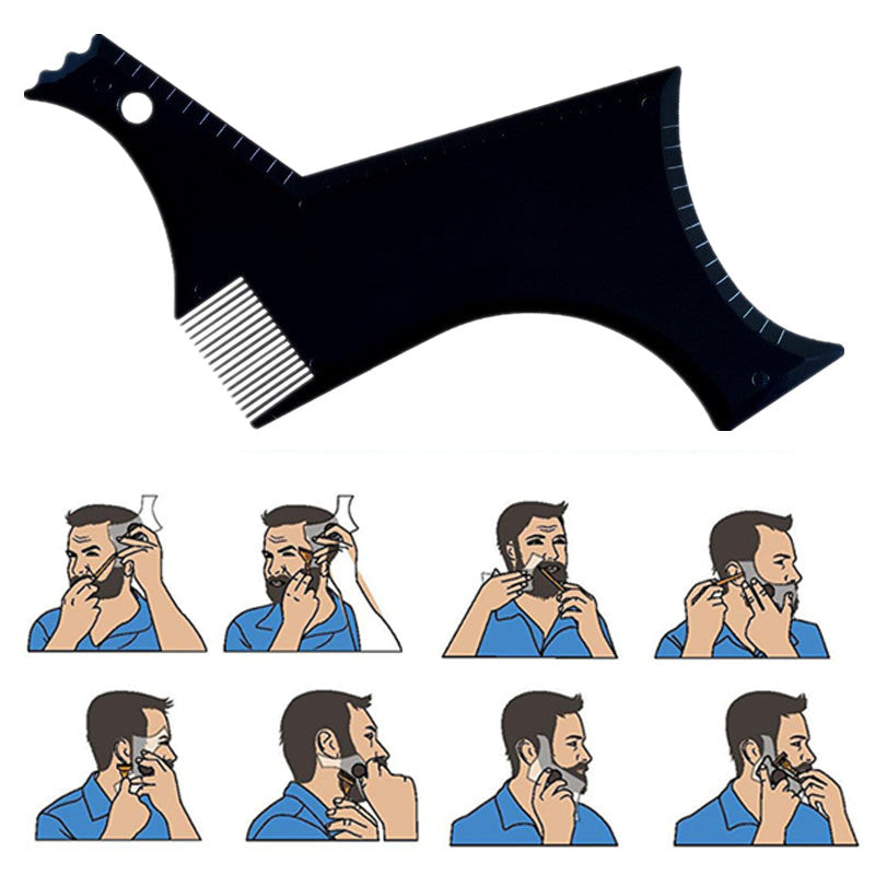 Men's Beard Styling Shaping Liner Template Tool Portable Beard Stencil Comb