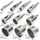 10pcs Diamond Hole Saw Set Tile Ceramic Glass Porcelain Marble 8mm-50mm Hole Saw Drill Bit