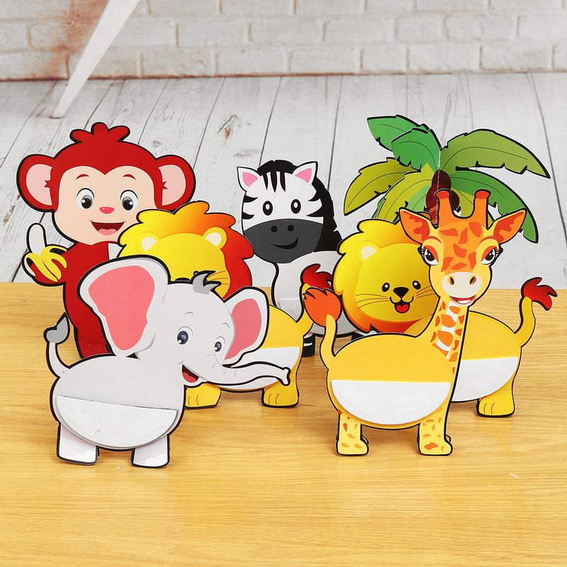 7/8Pcs Woodland Animal Honeycomb Center 3D Table Party Themed Decorations