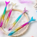 Gel Pens 0.5Mm Black Ink Novelty Mermaid Design Writing Pen Plastic Creativ T2N7