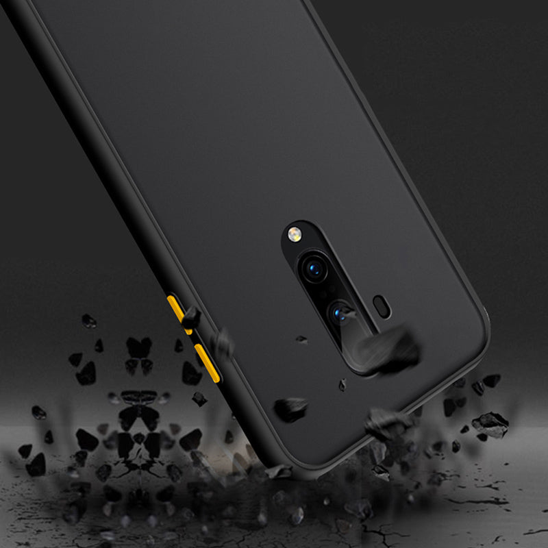 For OnePlus 7T Pro Case Bakeey Armor Shockproof Anti-fingerprint Matte Translucent Hard PC&Soft TPU Edge Protective Case