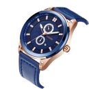 BAGARI 8009P Fashion Leather Strap Men Date Display Quartz Watch