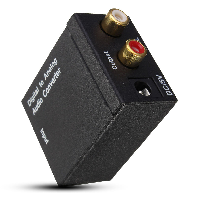 Digital Optical Coax Coaxial Toslink to Analog Audio Converter Adapter RCA L/R