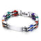 Trendy Stainless Steel Chain High Polished Silicone Cool Gift Bracelet for Men