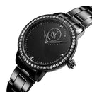 SHENGKE SK K0111 Full Steel Fashion Women Crystal Case Simple Needle Ladies Dress Quartz Watch