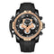 BREAK 5601 Multifunction Men Watch Military Style Rubber Strap Quartz Movement Watch