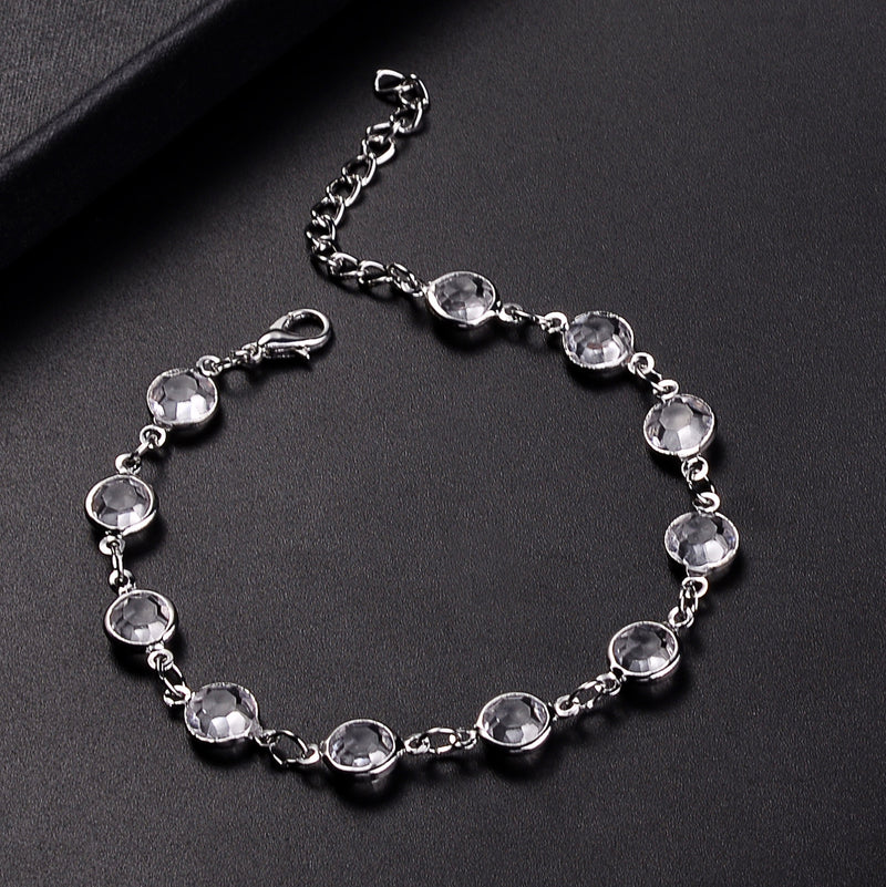 Stylish Arrow-studded 3 Pieces/ Set Gold Alloy Rhinestone Anklet For Women