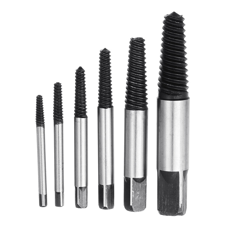 6pcs Damaged Screw Extractor Set Easy Out Broken Nut Screw Bolt Remover Kit