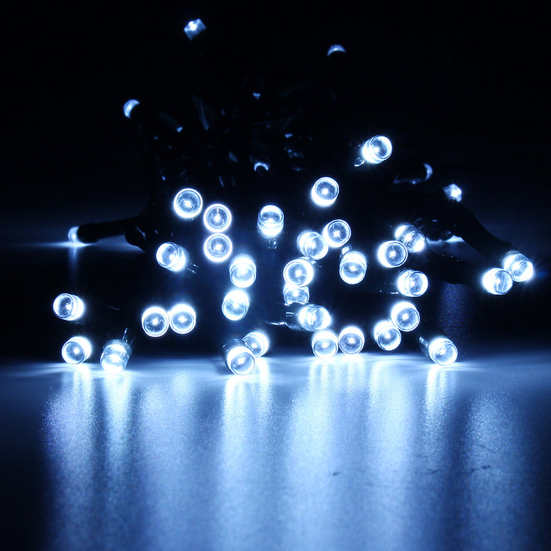 Solar Powered 19M 72LEDs Patio Umbrella Cool White Fairy String Light For Christmas Party